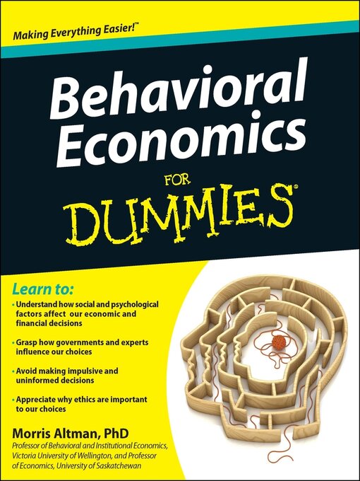 Cover image for Behavioral Economics For Dummies